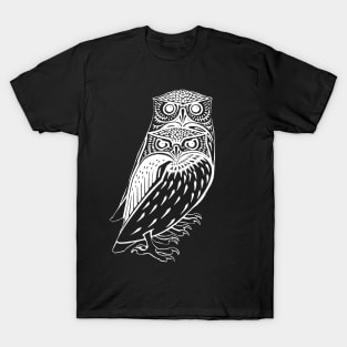 Two White Owl Lovers T-Shirt